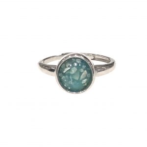 cremation ash solitaire ring